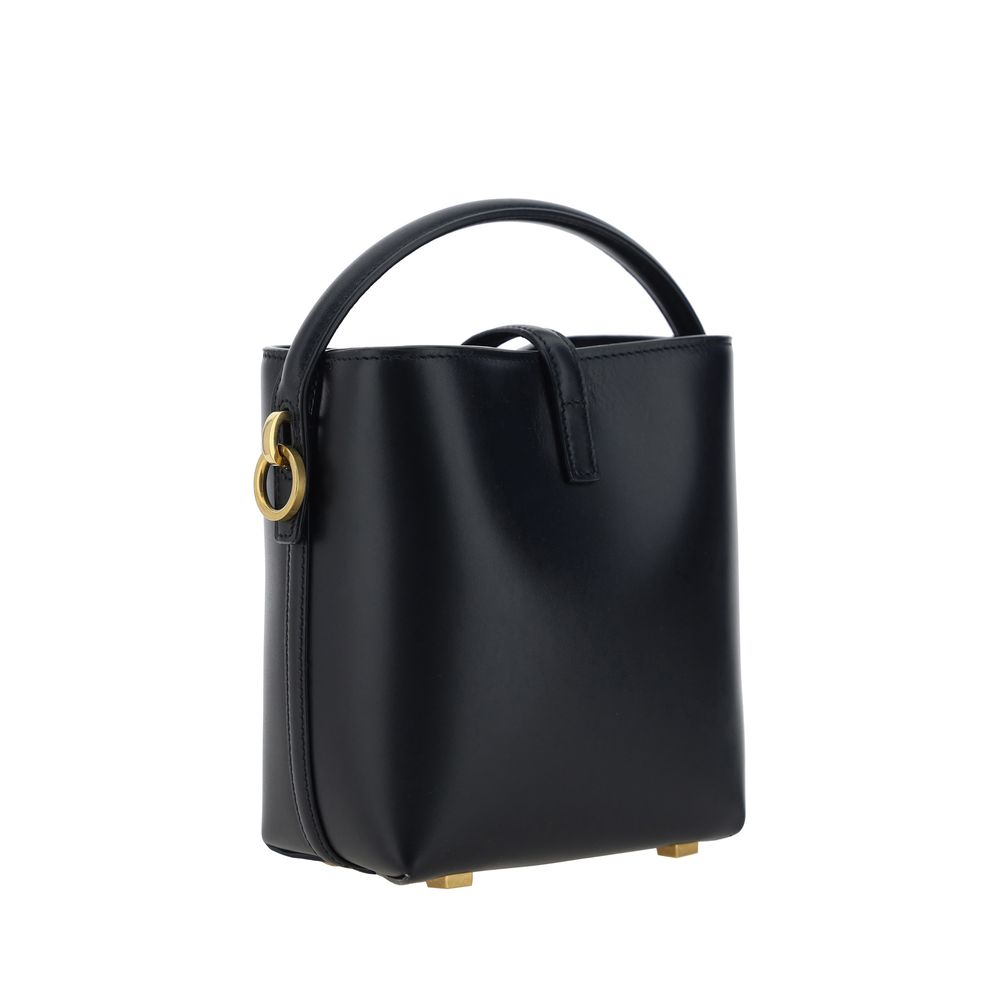 Saint Laurent Black Calf Leather Bos Taurus Shoulder Bag - Image 4