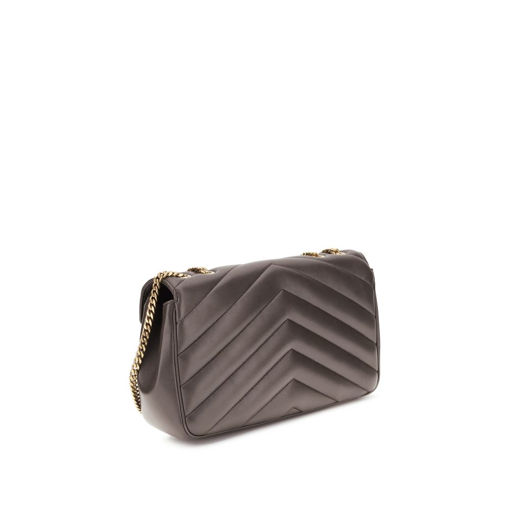 Saint Laurent Gray Lamb Ovis Aries Shoulder Bag - Image 4