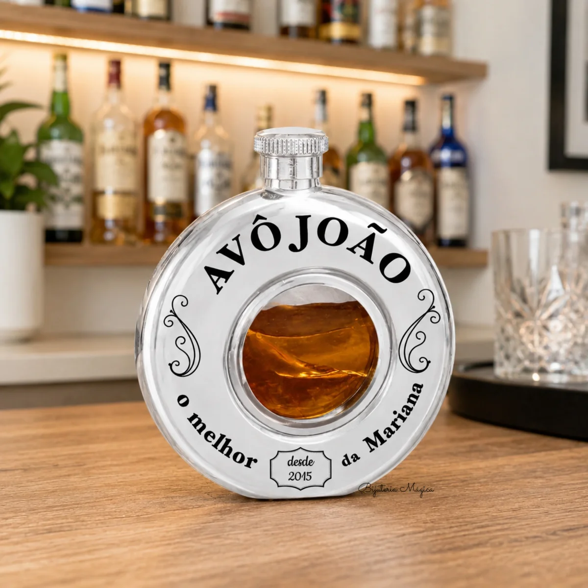 Garrafa de Bolso Personalizada em Aço Inoxidável – 150 ml