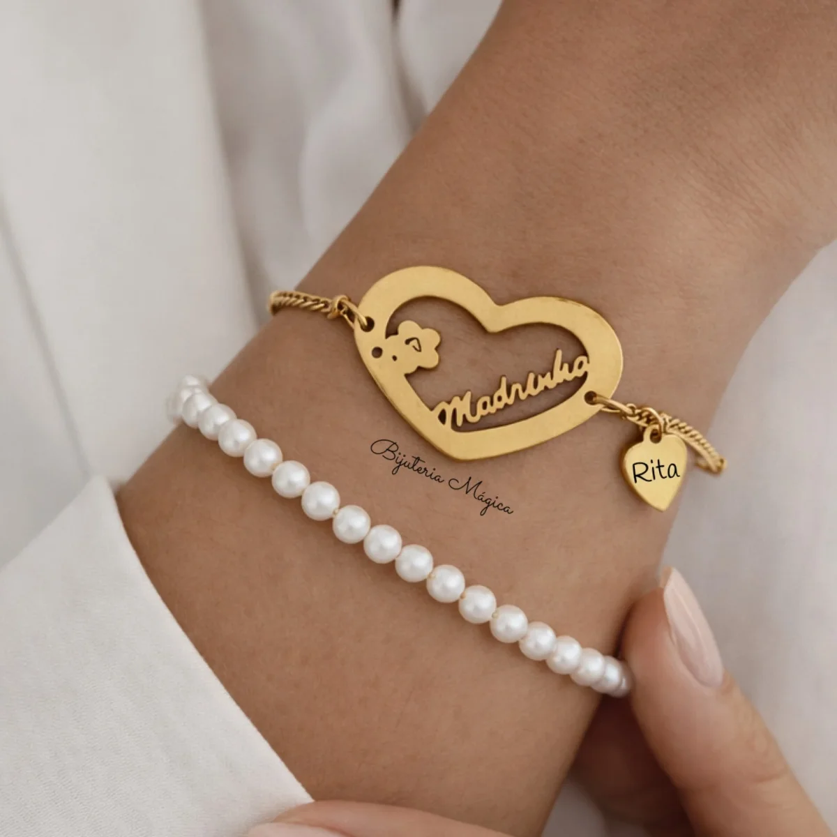 Pulseira Coração Madrinha com Nome Personalizado