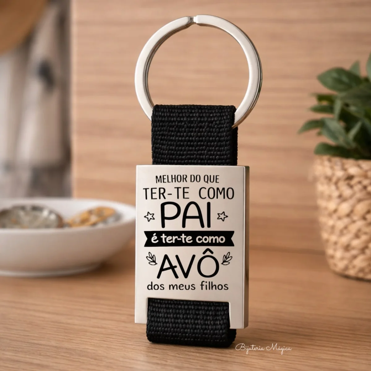 Porta-Chaves Preto Elegance Personalizado