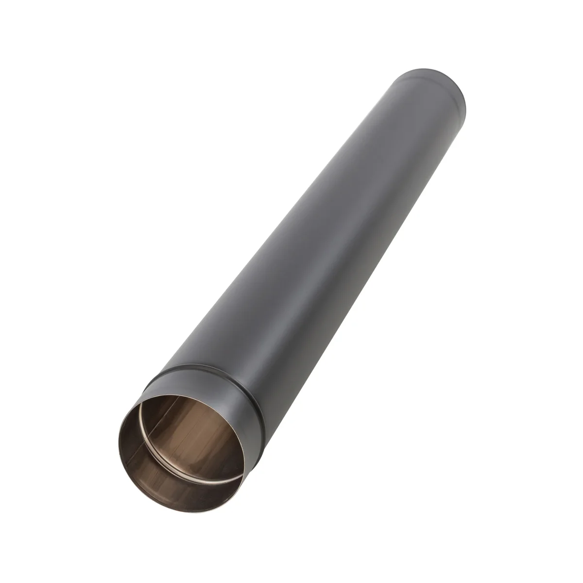 Tubo Inox Rígido Preto sem Registo – 0,33 Metros